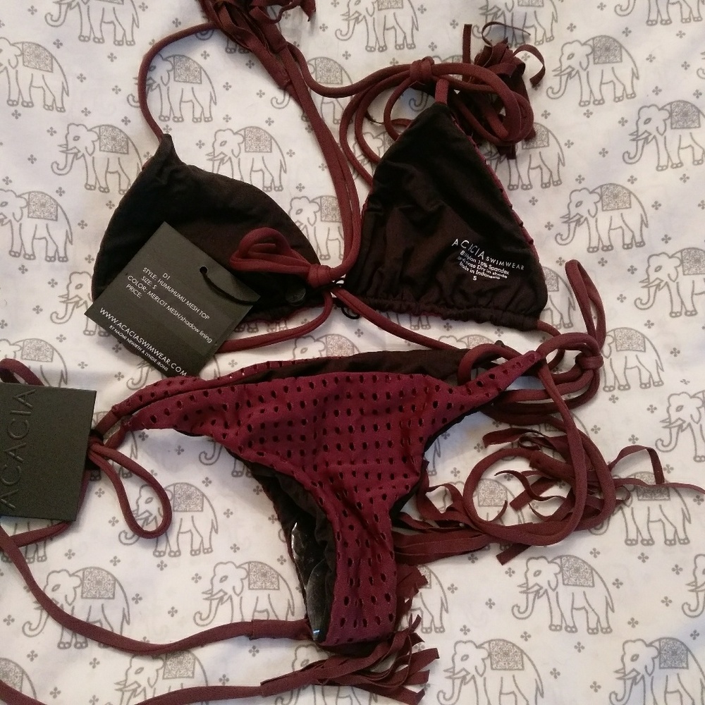 TOP ONLY acacia merlot mesh humuhumu small - Picture 2 of 2
